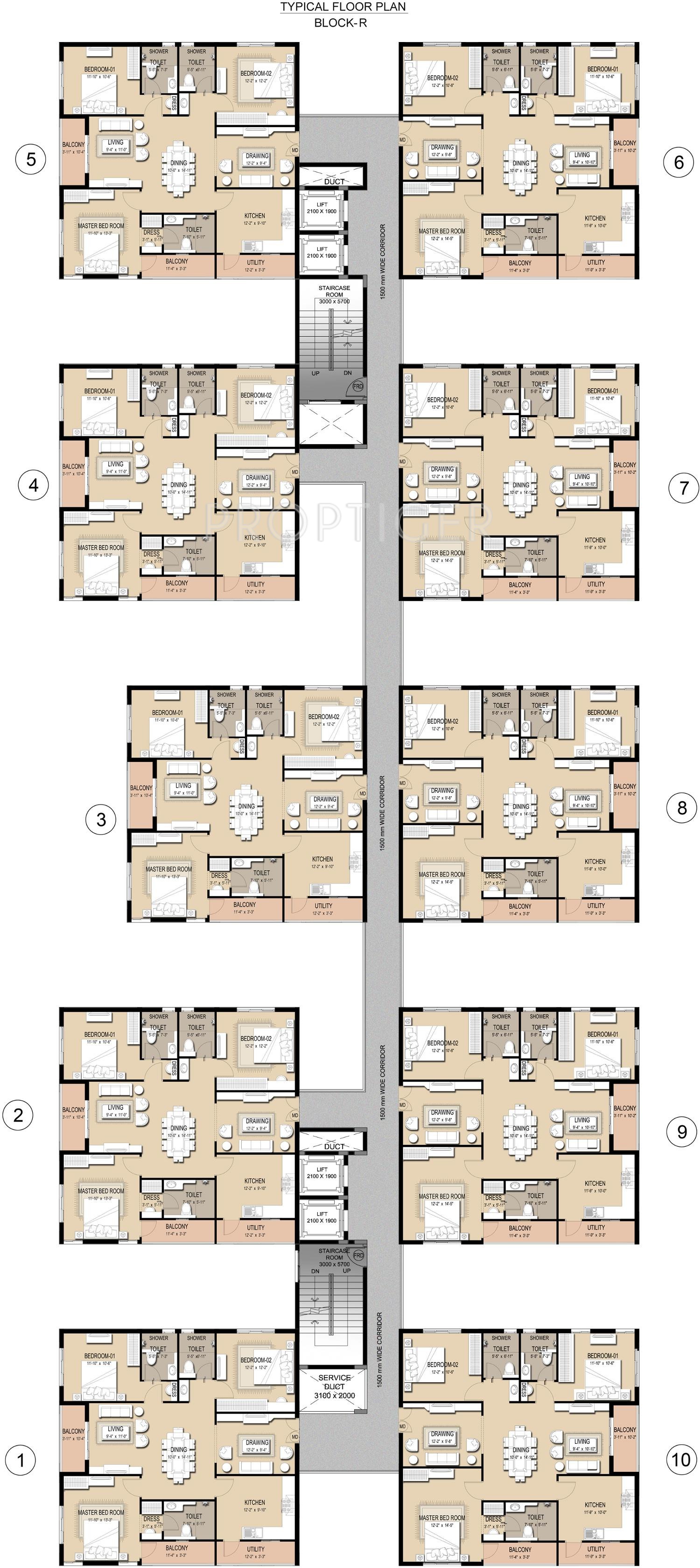 990 sq ft 2 BHK 2T Apartment for Sale in Trident Properties Galaxy