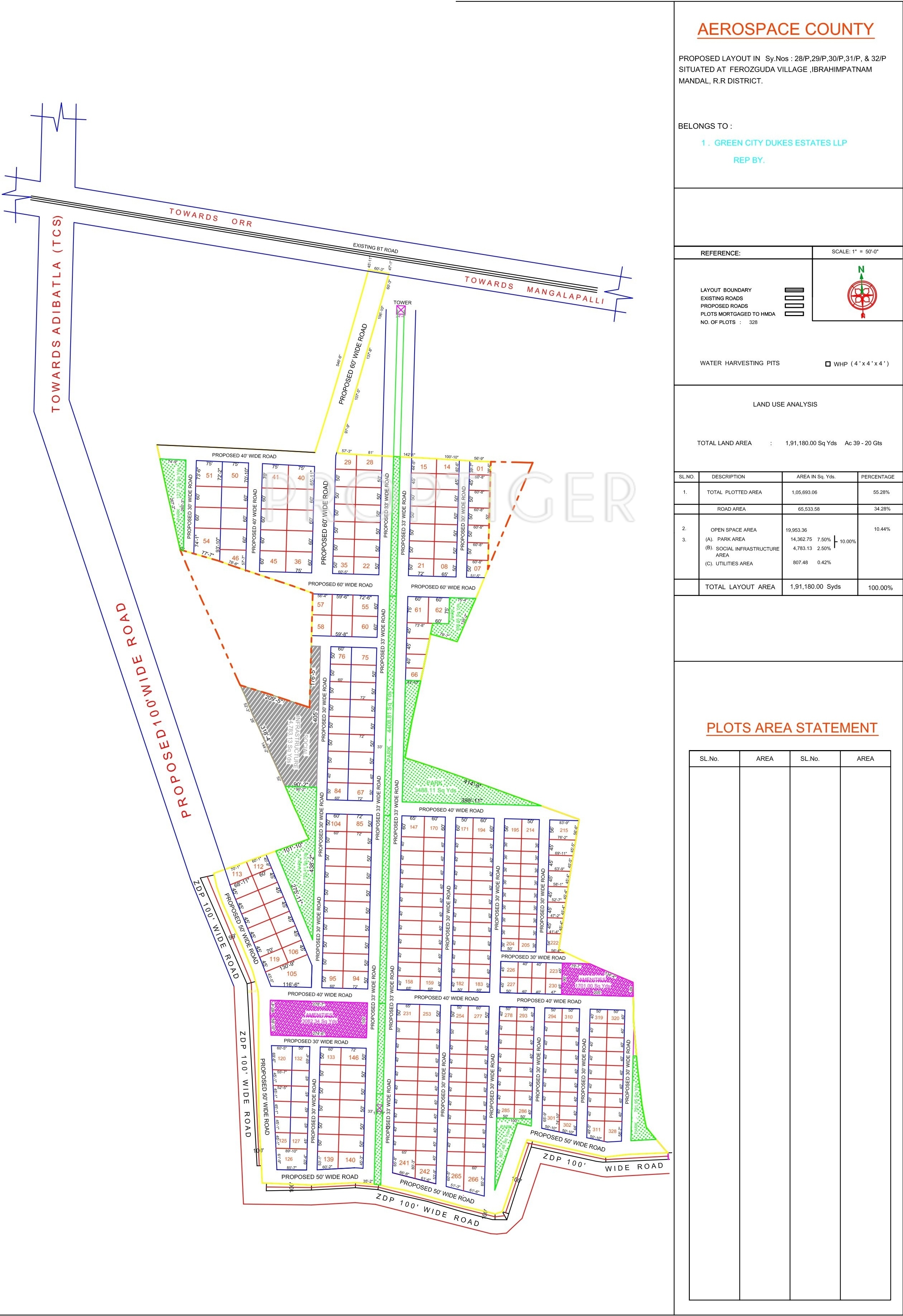 2024 sq ft Plot for Sale in Green City Estates Aerospace County Phase 3