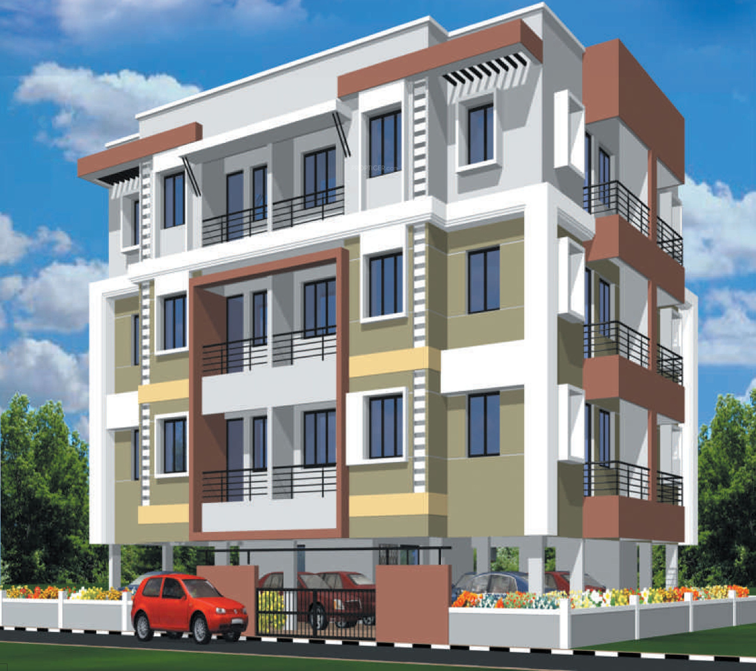 Main Elevation Image of Pride Builders Maple Pride, Unit available at Bejai Mangalore