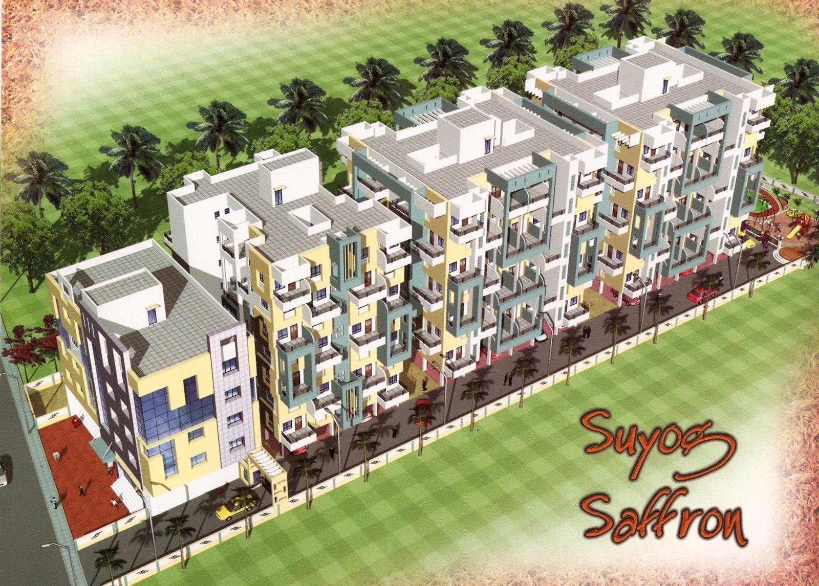 930 sq ft 2 BHK Floor Plan Image Suyog Construction Saffron Available