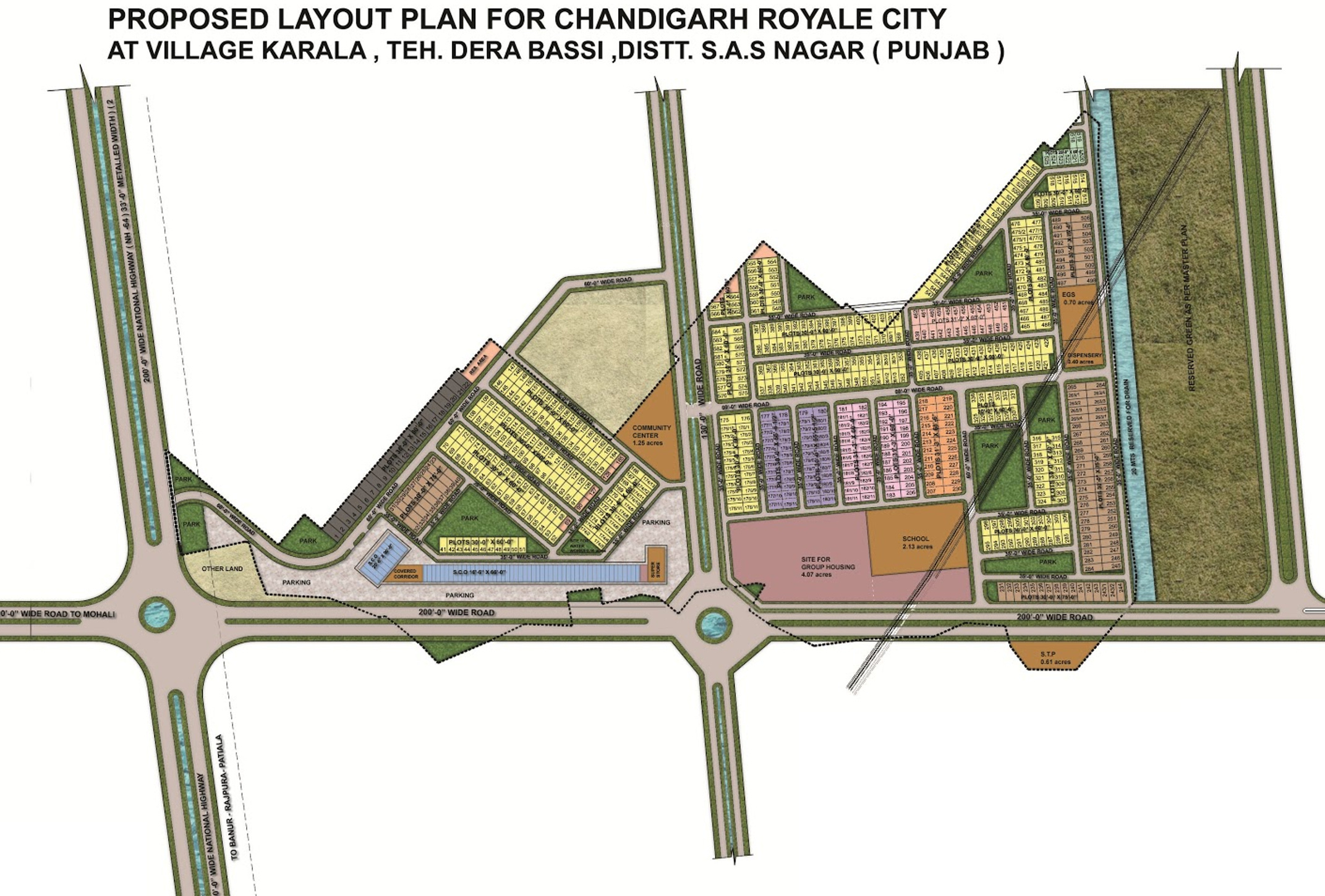 Balaji Royale City Plots in Bir Chhat, Zirakpur Price, Location Map