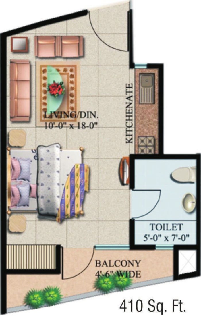 425 sq ft 1 BHK 1T Apartment for Sale in Supertech Eco Suites Sector