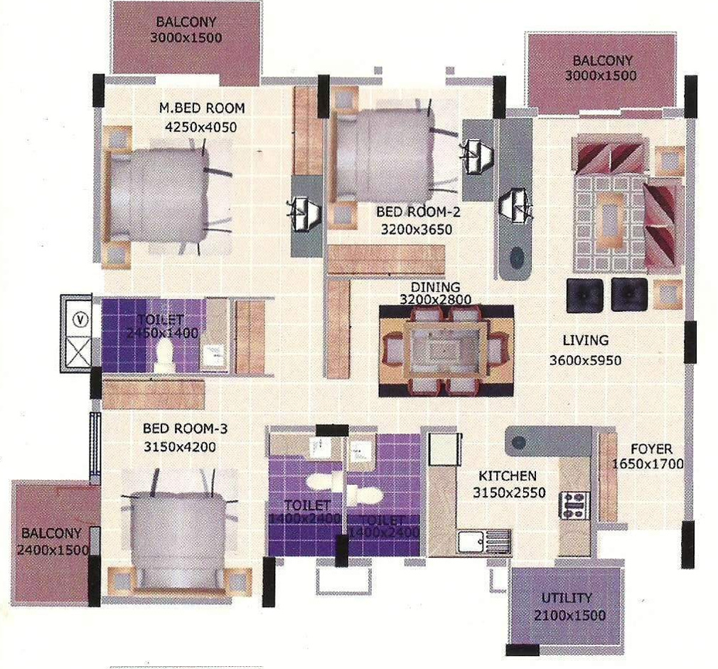 Purple Gardens in Jakkur, Bangalore Price, Location Map, Floor Plan