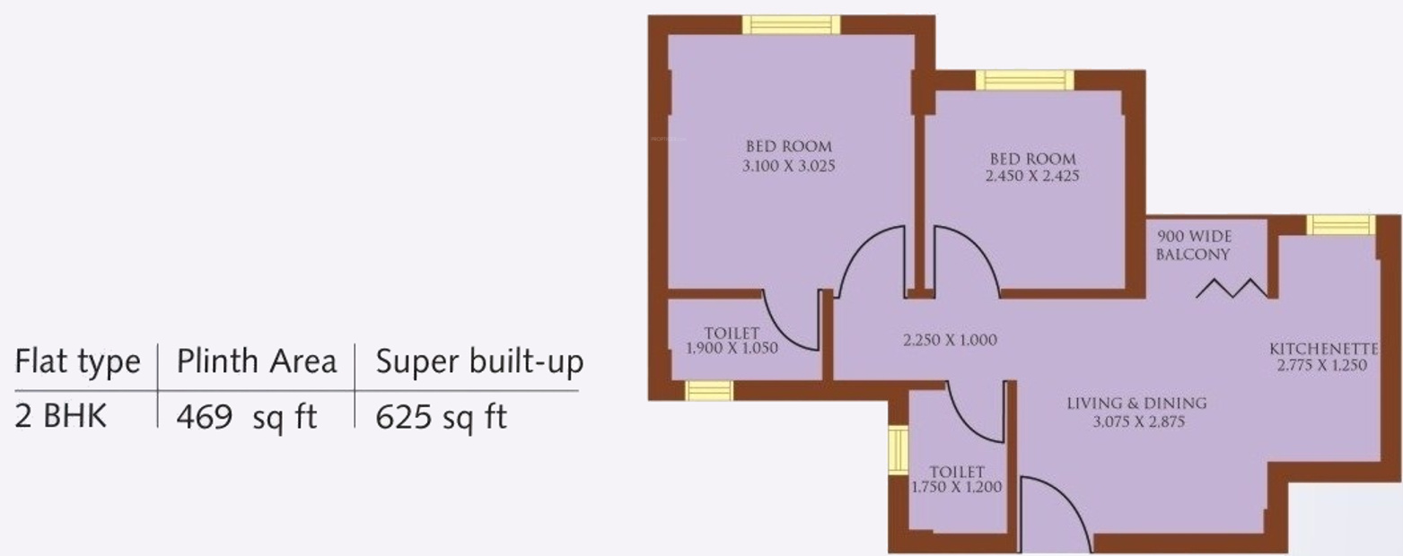 625 sq ft 2 BHK 2T Apartment for Sale in Macwel Infosystems Ushali