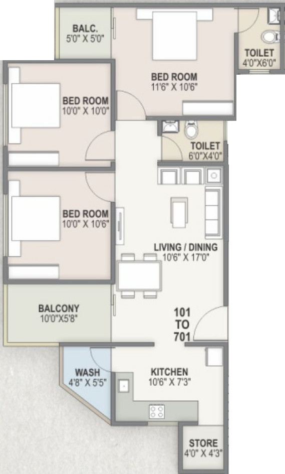 860 sq ft 2 BHK 2T Apartment for Sale in Corus Infrastructre Ahmedabad