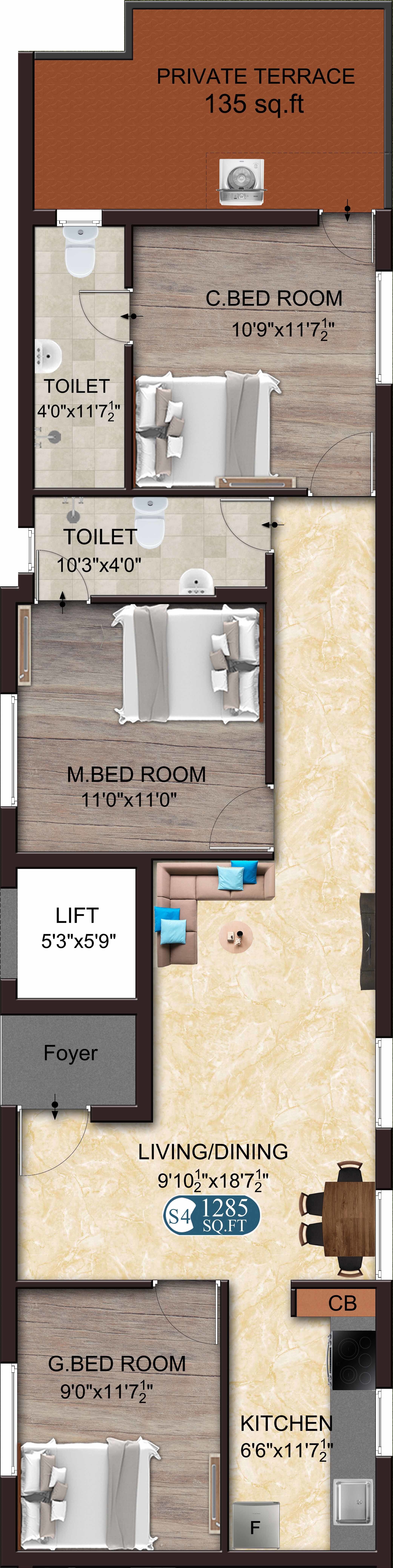 750 sq ft 2 BHK 2T Apartment for Sale in The Nest Builders Heritage