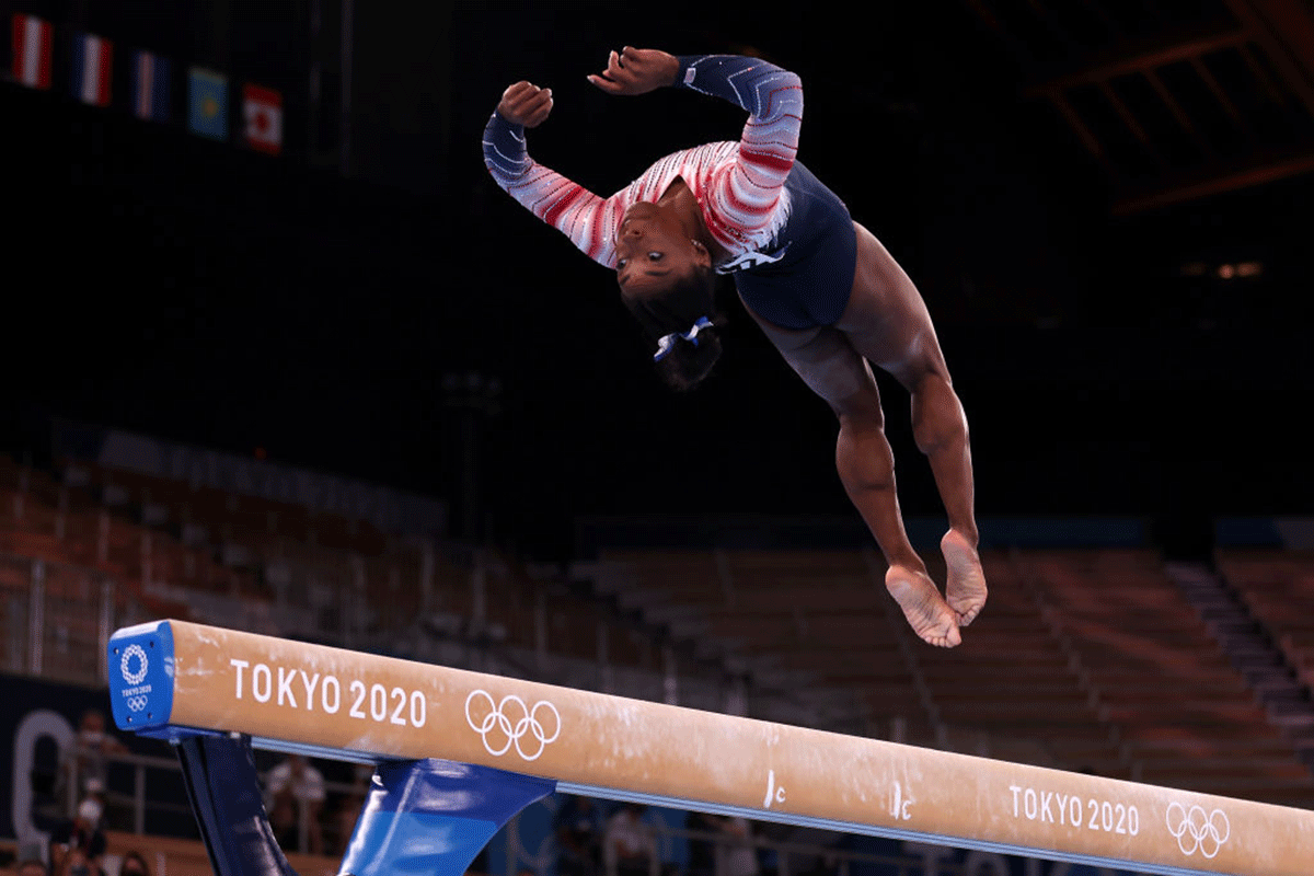 Gymnastics PIX Biles claims balance beam bronze on return Rediff Sports
