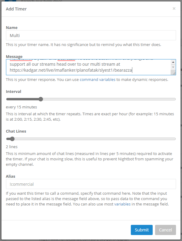 How To Set Up A !multi Command in NightBot Imaflanker.TV