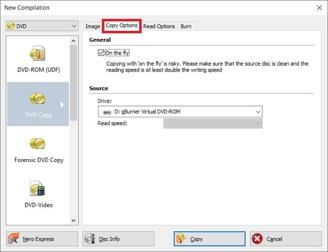 compétence fini Pas à la mode extraire un dvd avec nero comté