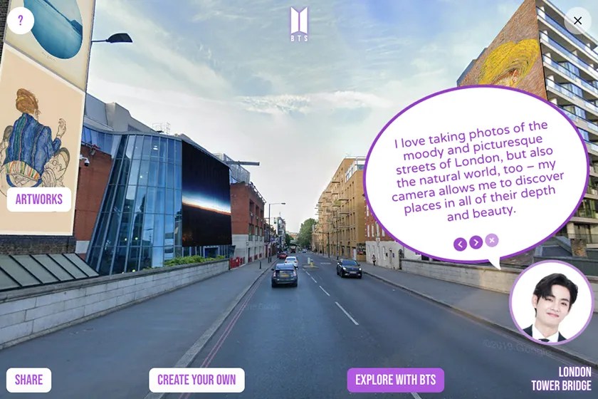 BTS 與 Google 展開驚喜合作，讓成員們親自帶你探索城市與藝術作品吧！ POPBEE