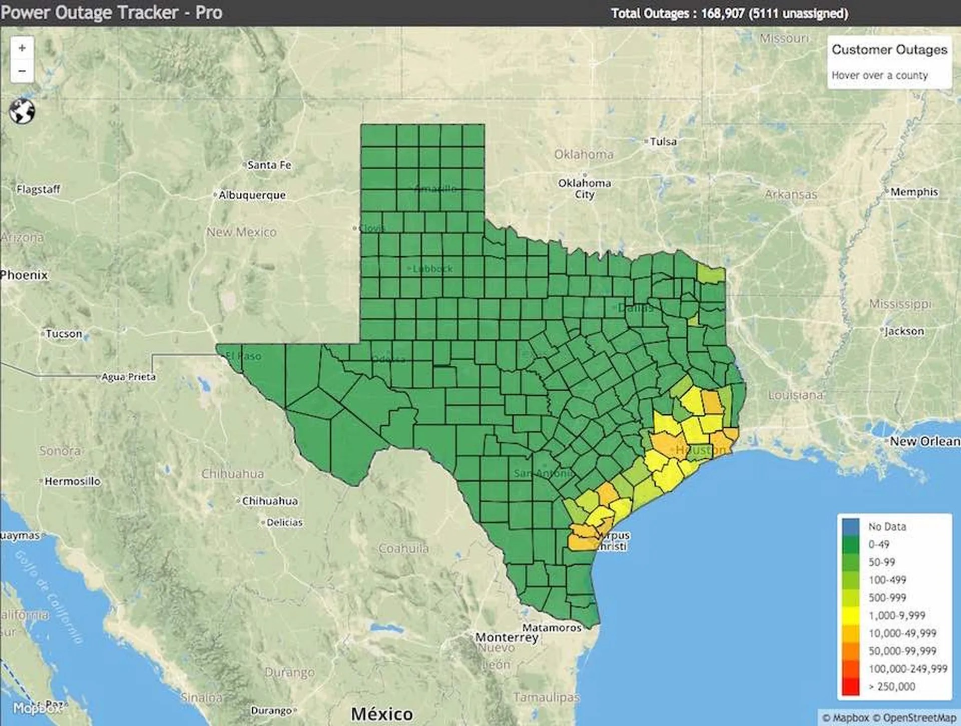 Hurricane Harvey Texas Power Outage Tracker Map Updated Friday