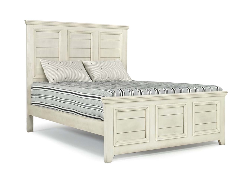 Bella Panel Bed in White, CA King Mor Furniture