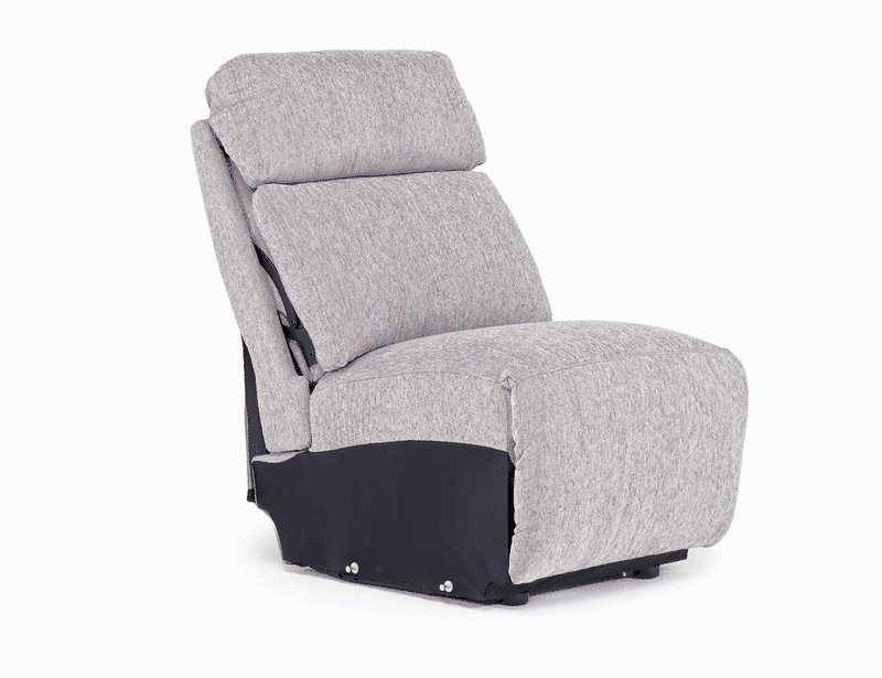 Rhys Armless Chair w/ Dropdown Table in Pewter Mor Furniture