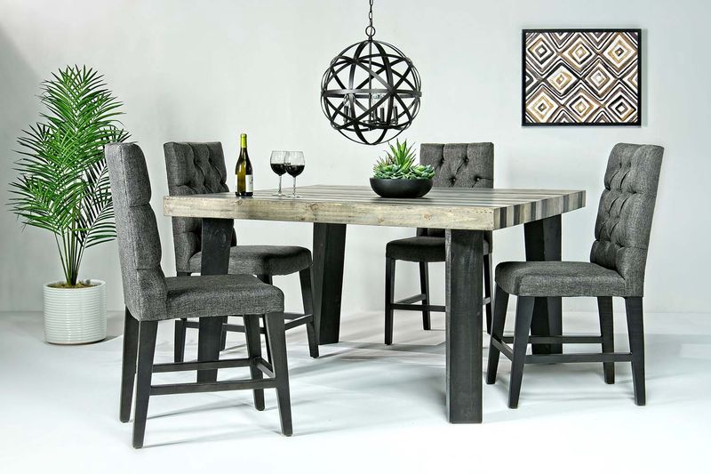 Salida Square Counter Height Dining Table & 4 Stools in Gray v1