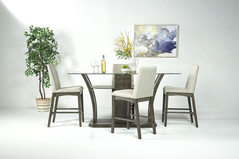 Dapper Counter Height Dining Table & 4 Stools in Gray Mor Furniture