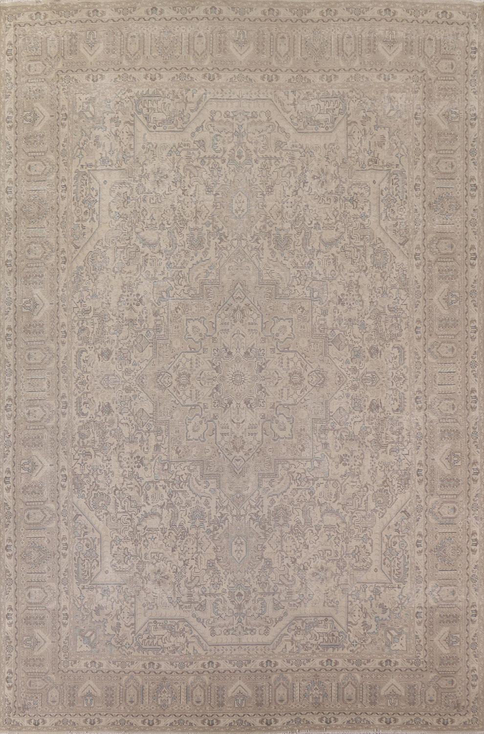 Distressed Muted Tabriz Persian Area Rug 10x13