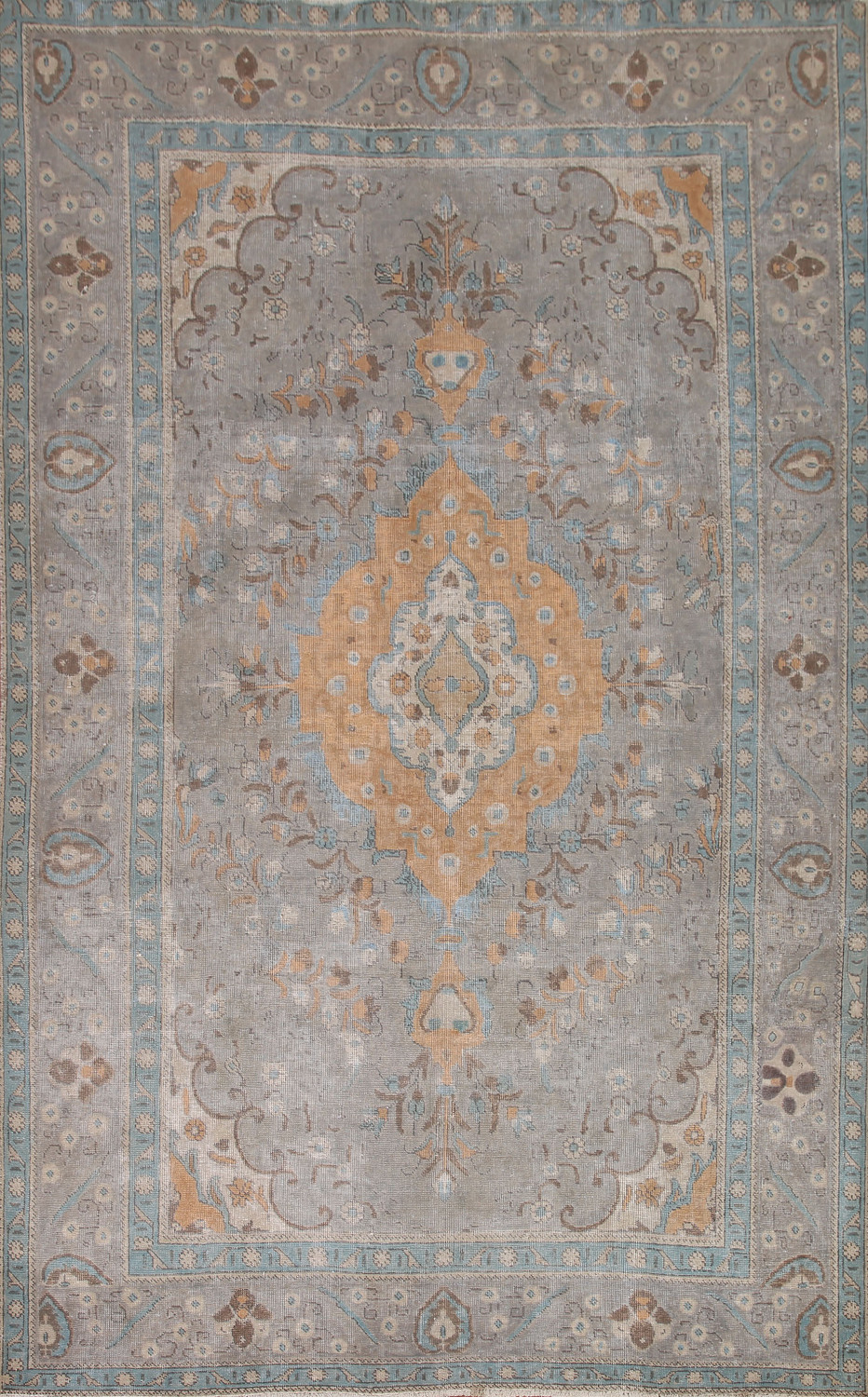 Gray OverDyed Tabriz Persian Area Rug 7x10