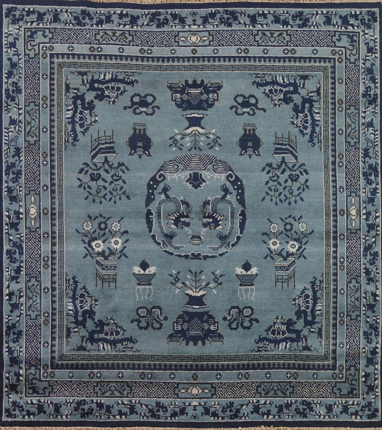 Art Deco Design Khotan Square Area Rug 8x8