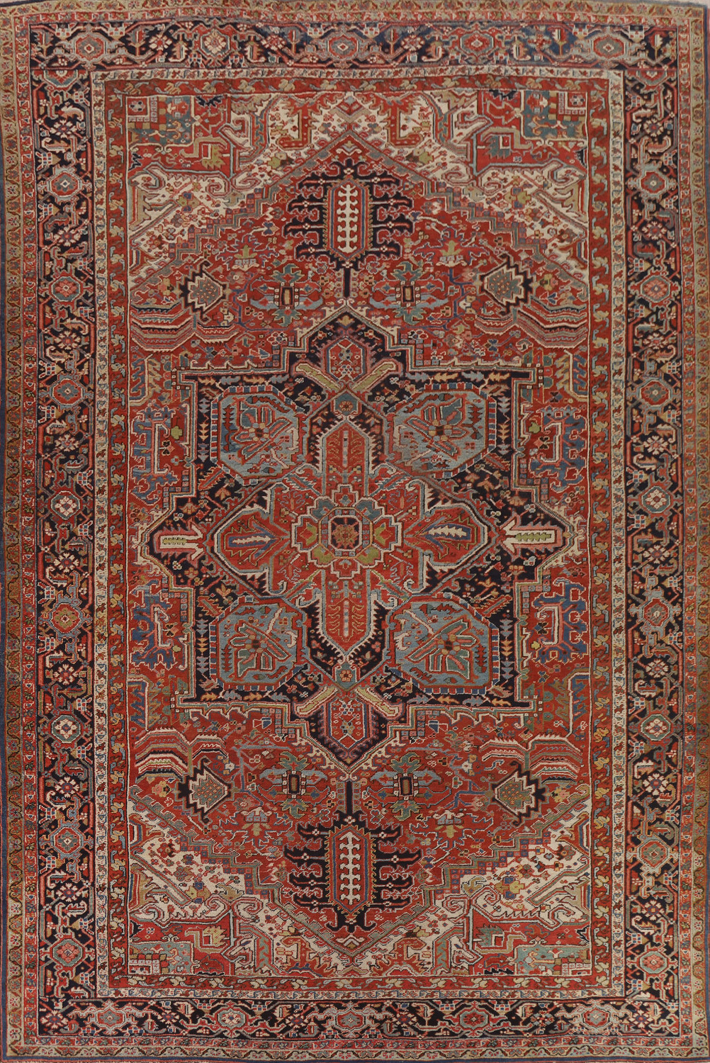 Vegetable Dye Heriz Antique Persian Area Rug 10x14