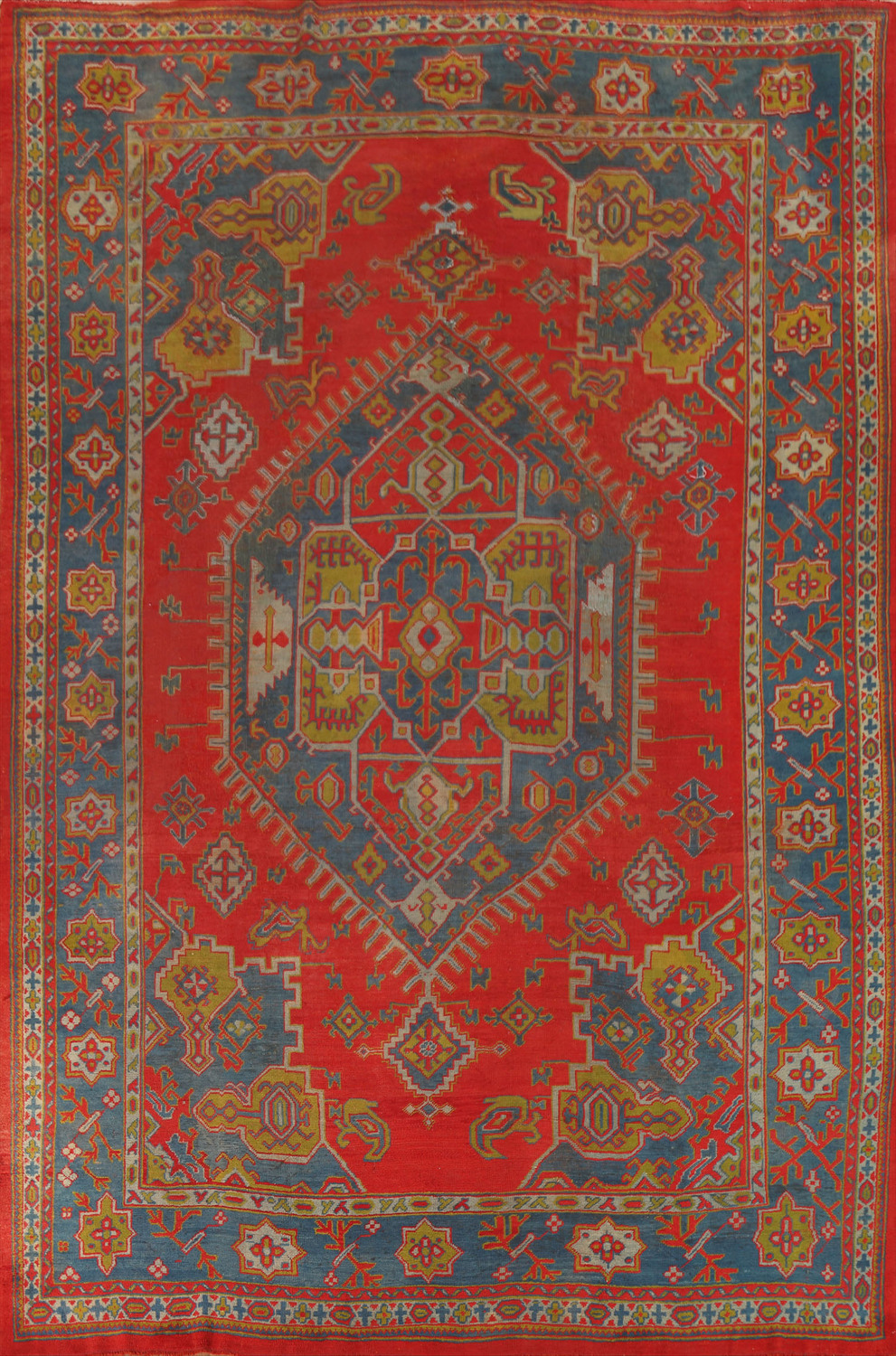 Pre1900 Antique Oushak Turkish Area Rug 9x12