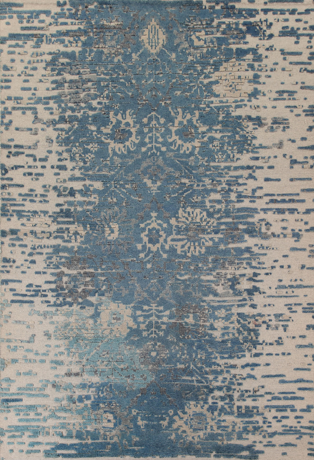 bLUE Abstract Oriental Area Rug 8x10