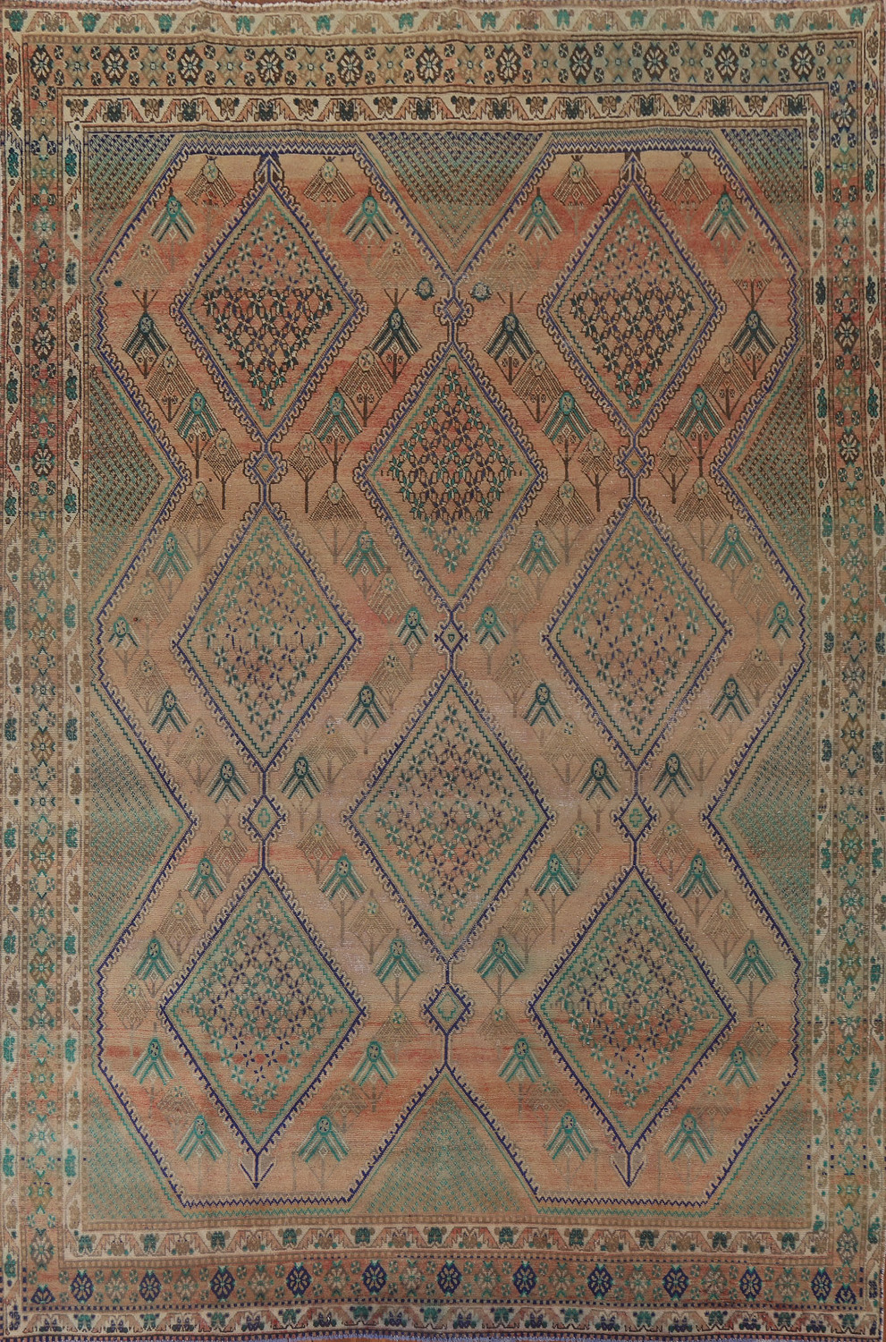 Geometric Wool Joshaghan Persian Area Rug 8x11