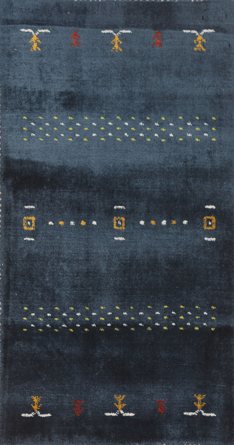 Navy Blue Gabbeh Indian Rug 2x4