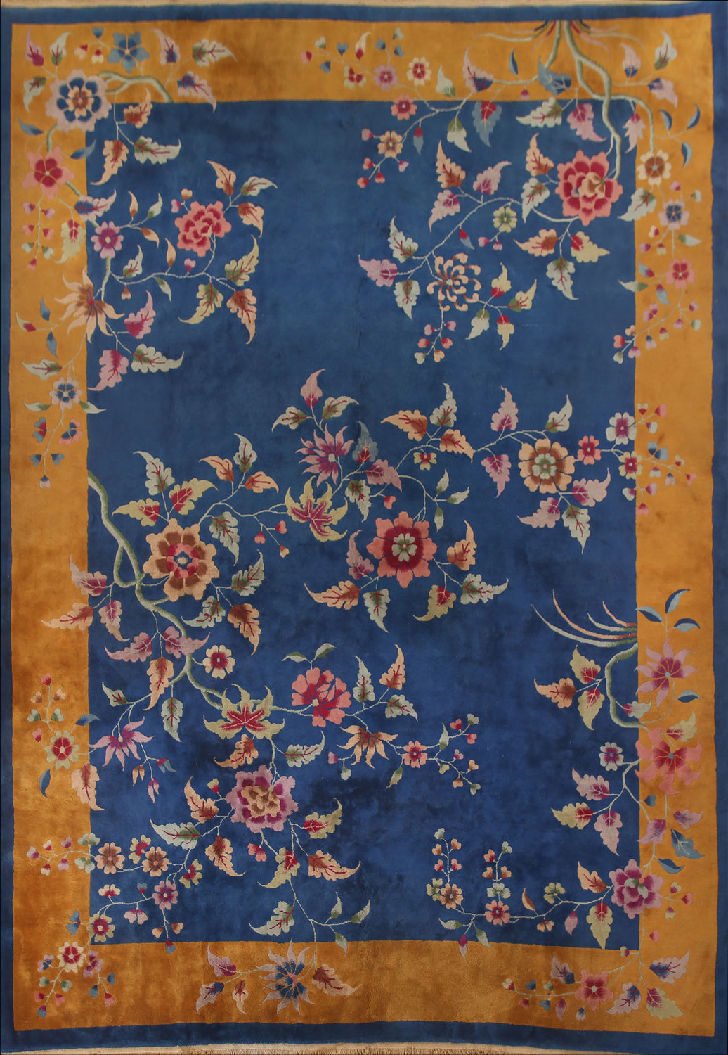 Vegetable Dye Art Deco Oriental Area Rug 9x11