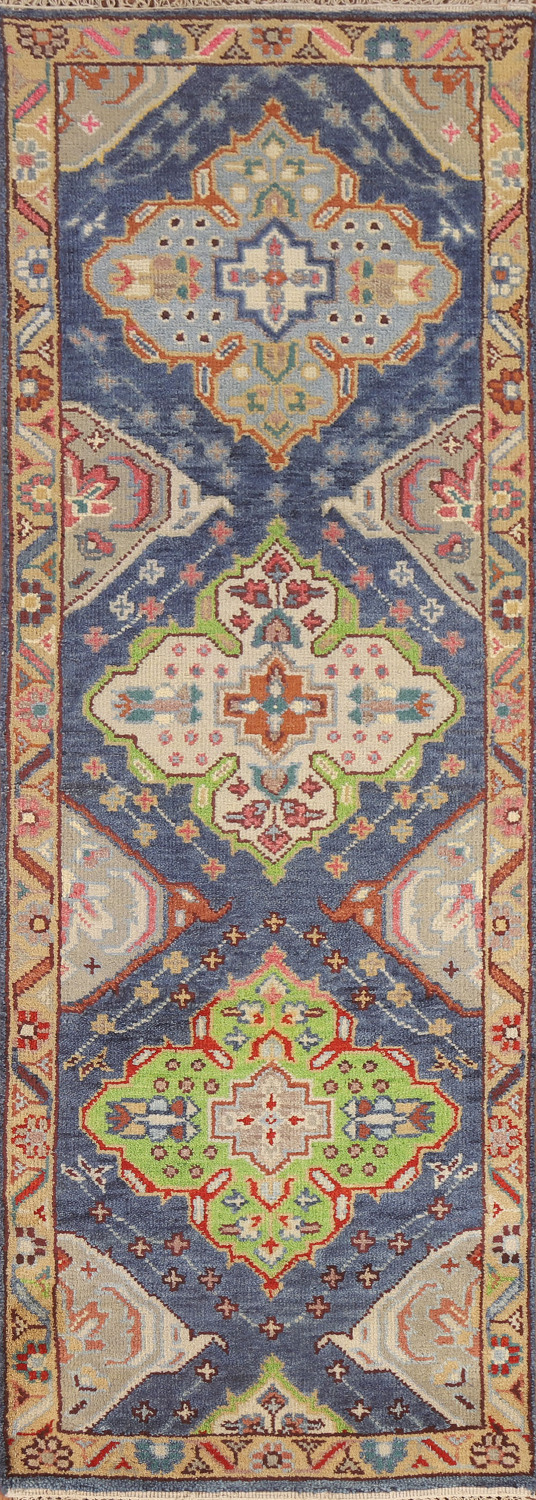Blue Heriz Serapi Oriental Runner Rug 3x8