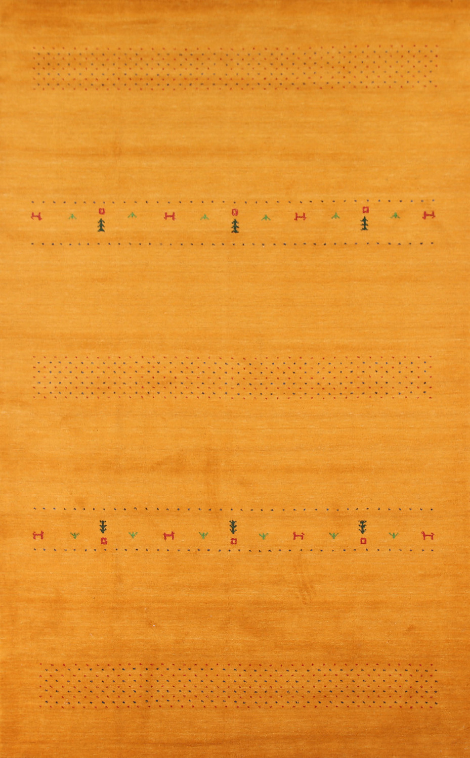 Gold Tribal Gabbeh Oriental Area Rug 7x10