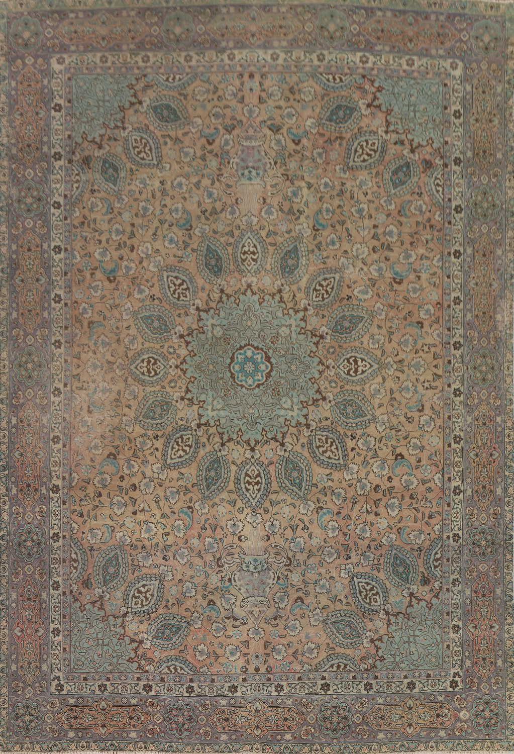 Vintage Wool Tabriz Persian Area Rug 10x13