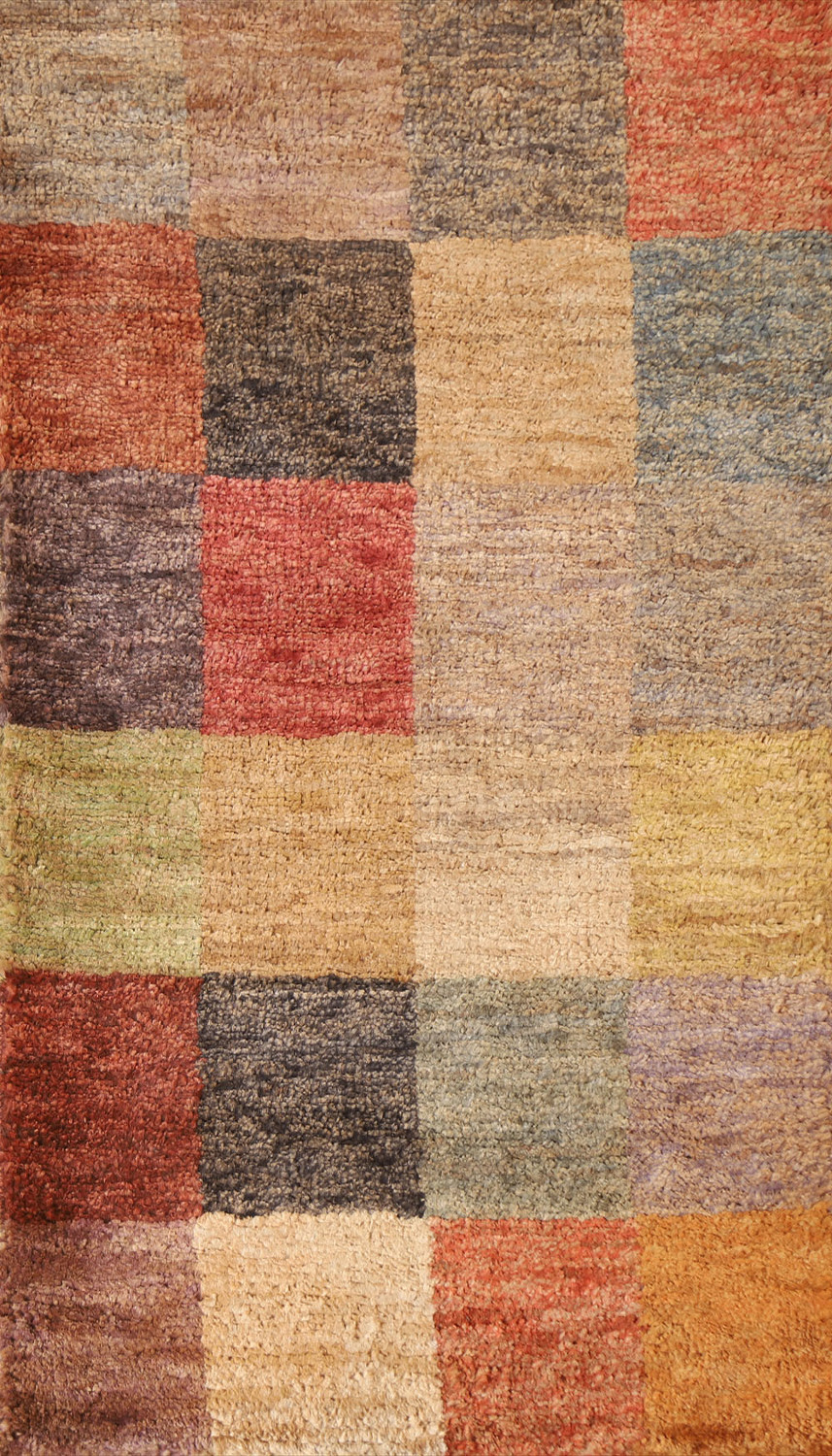 Modern Checkered Oriental Area Rug 3x5