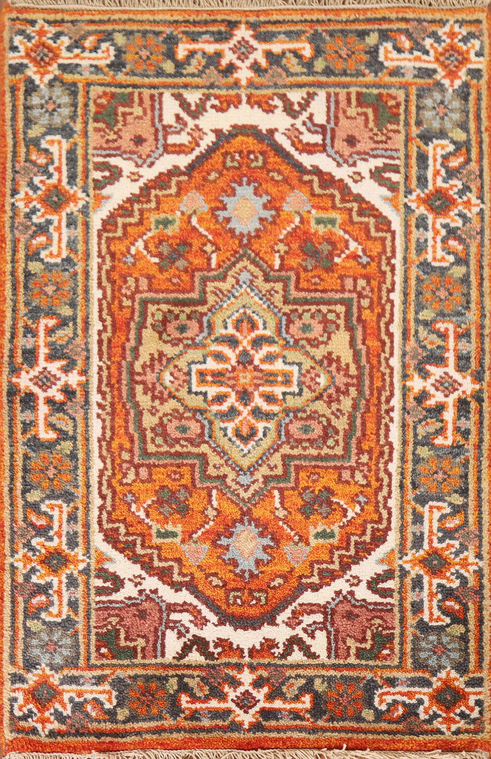 Orange Heriz Serapi Oriental Rug 2x3