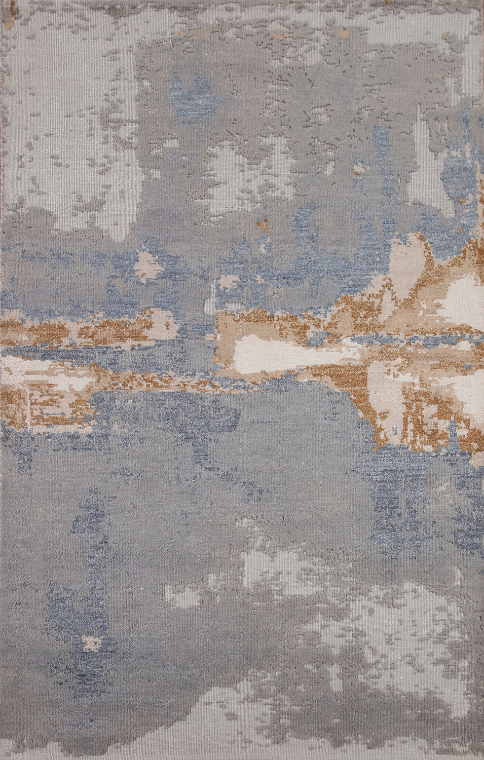 Gray & Blue Abstract Oriental Area Rug 6x8