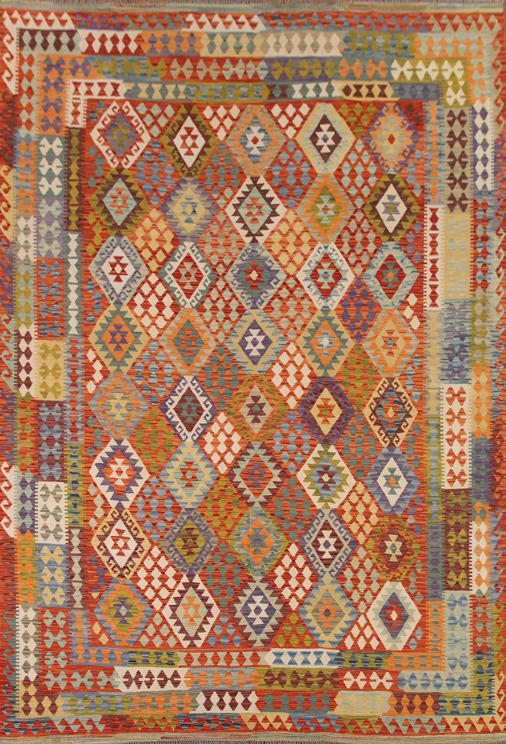 Kilim Reversible Wool Area Rug 11x13
