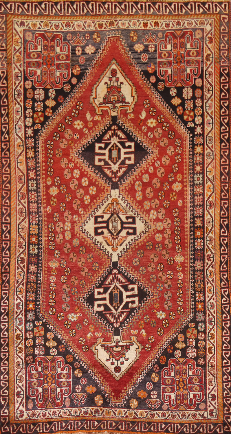 Vegetable Dye Qashqai Persian Area Rug 5x9