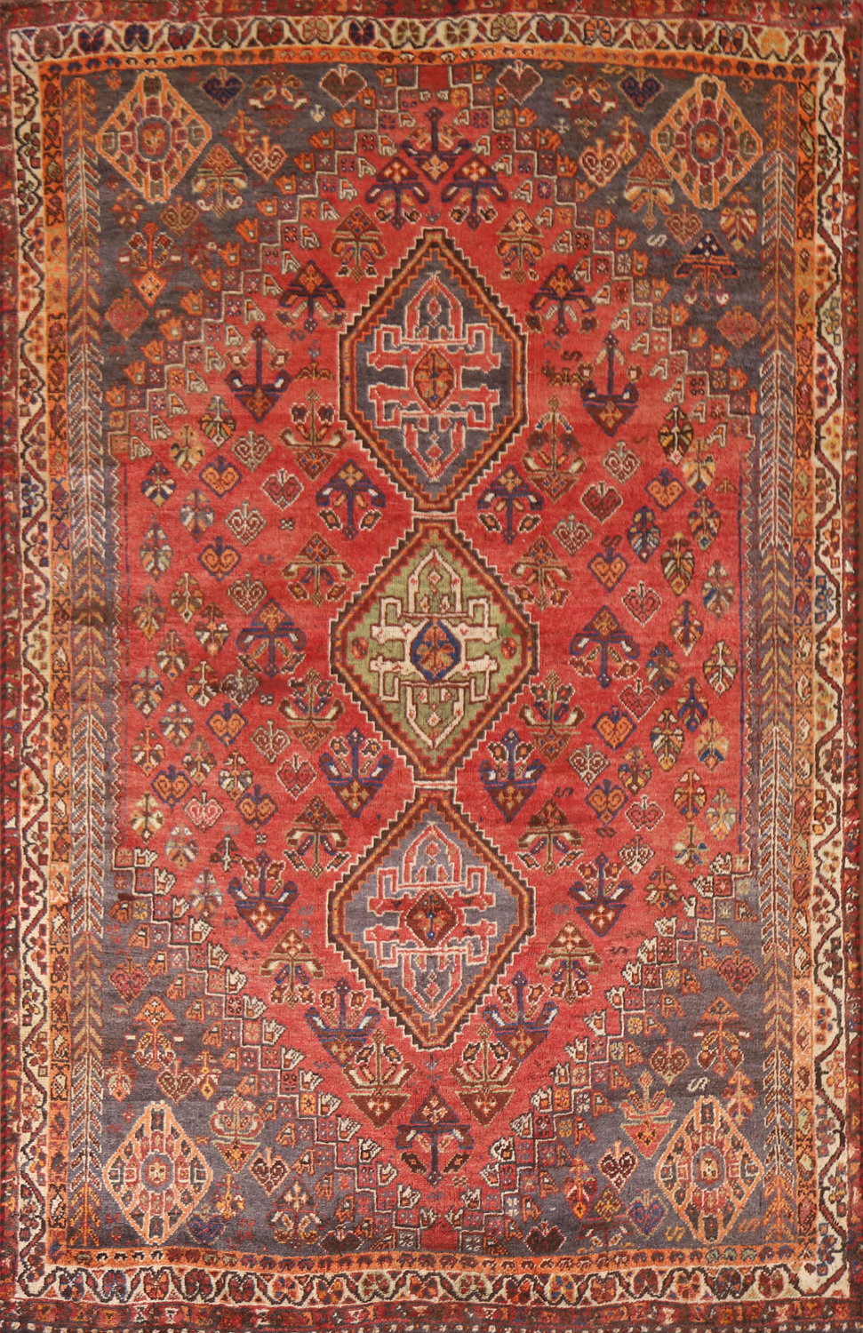 Vegetable Dye Abadeh Persian Area Rug 4x6