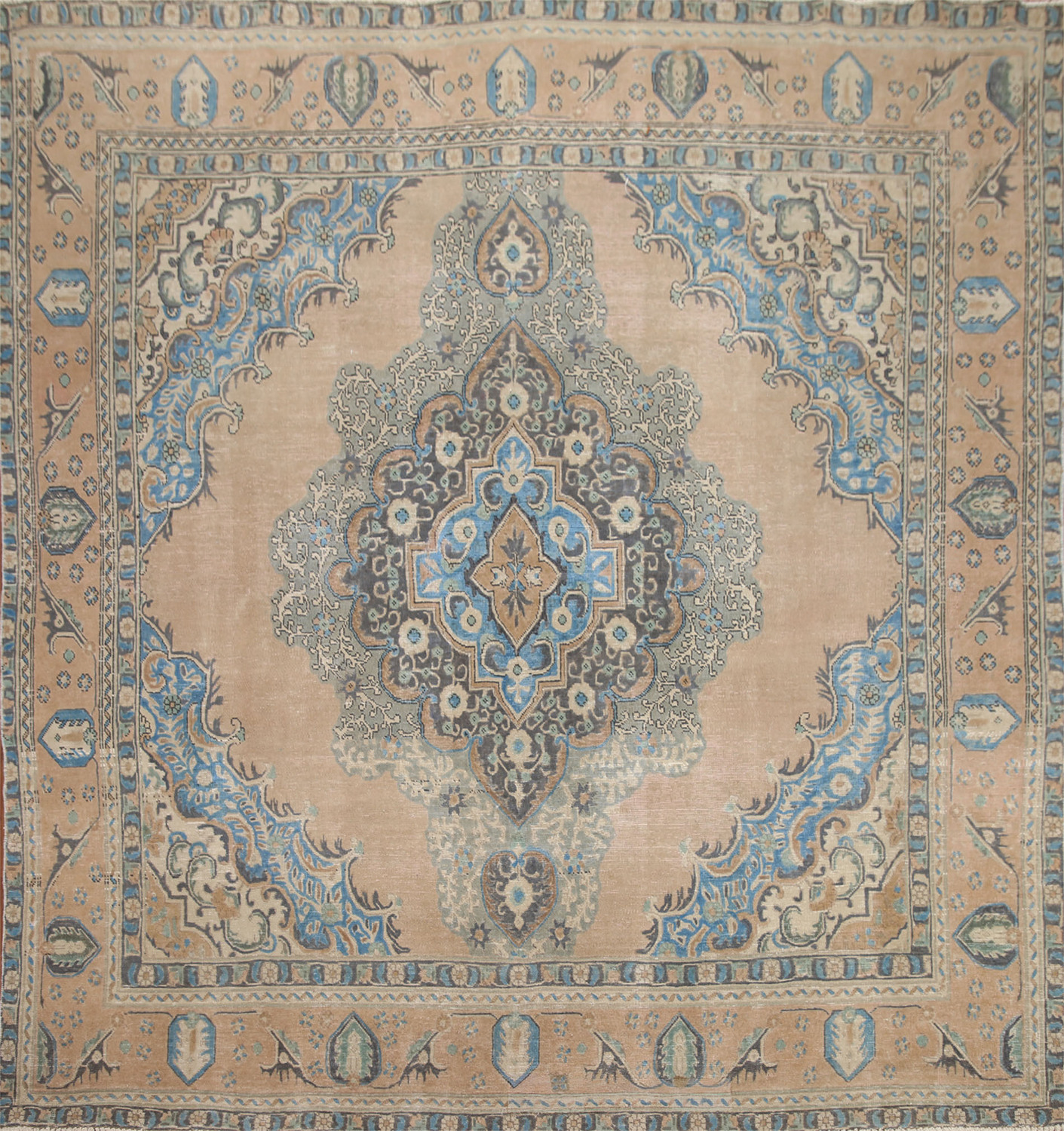 Square Tabriz Persian Area Rug 9x9