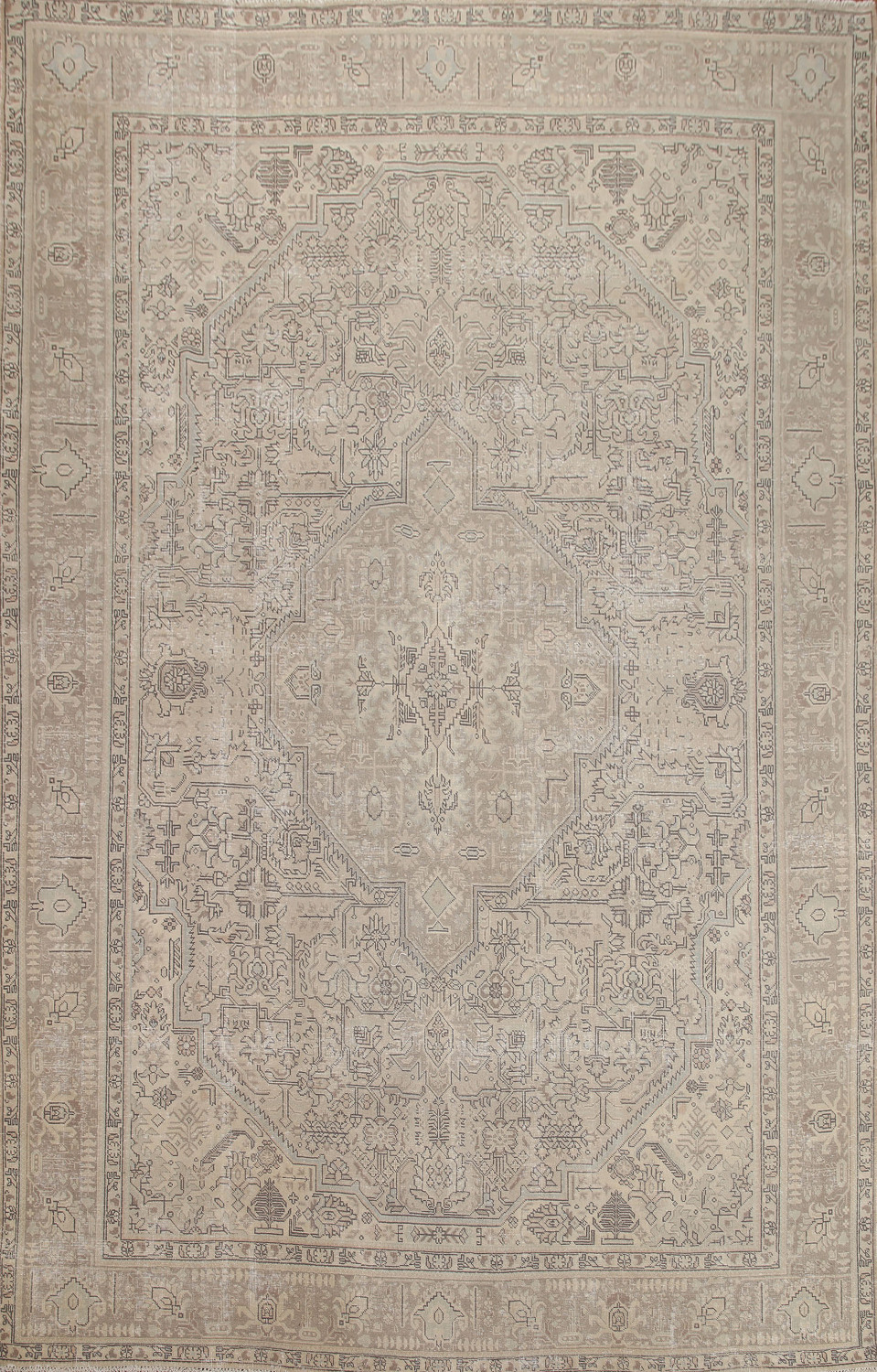 Wool Geometric Tabriz Persian Area Rug 10x12