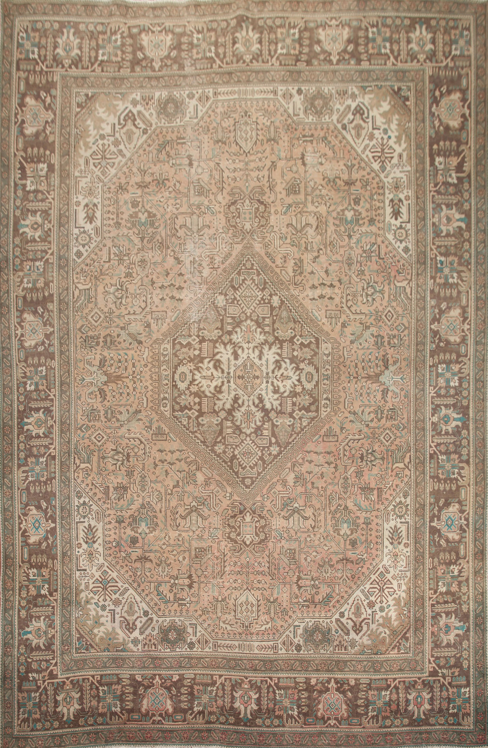 Geometric Wool Tabriz Persian Area Rug 10x12