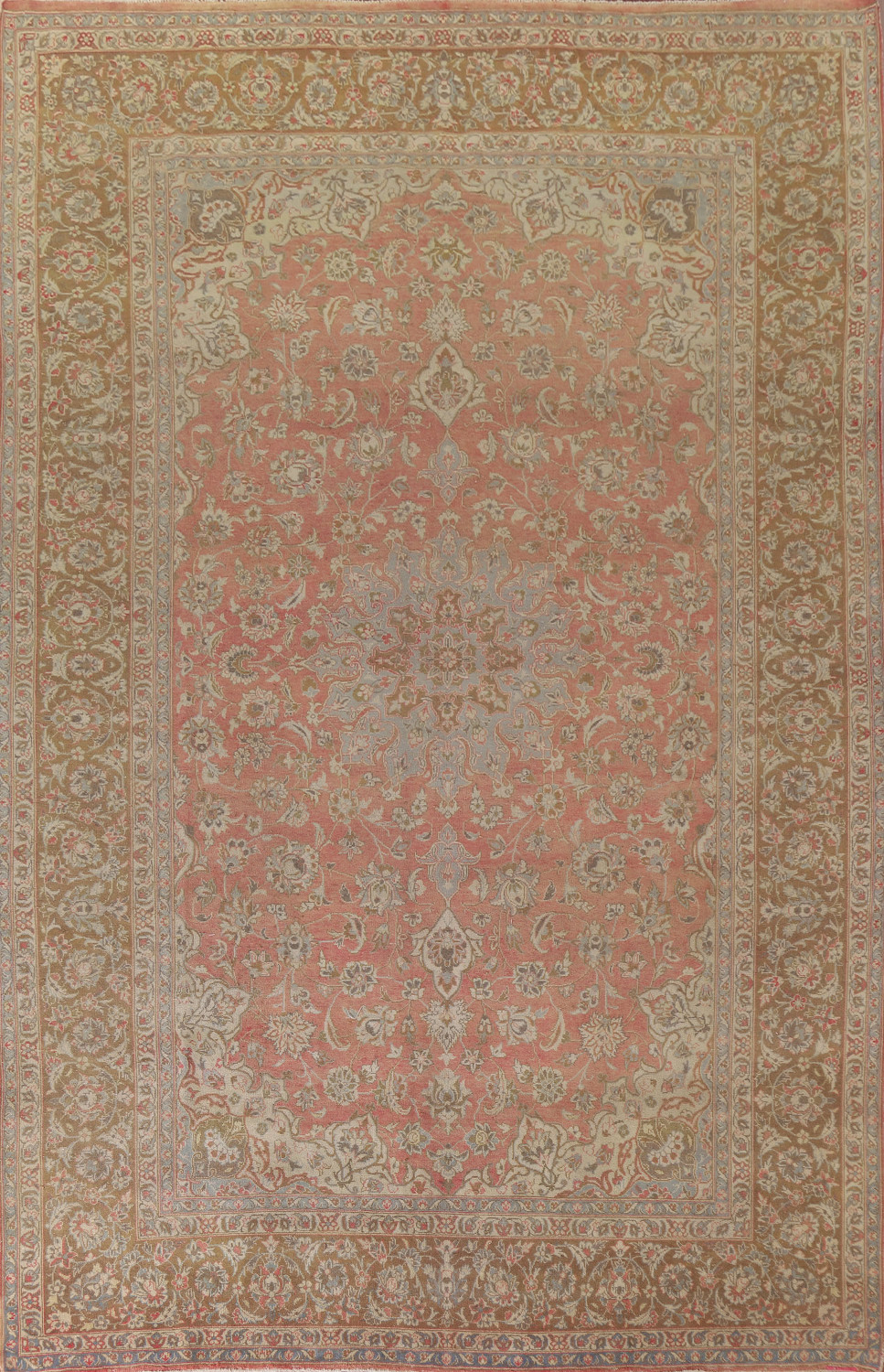 Traditional Pink Mashad Persian Area Rug 10x14