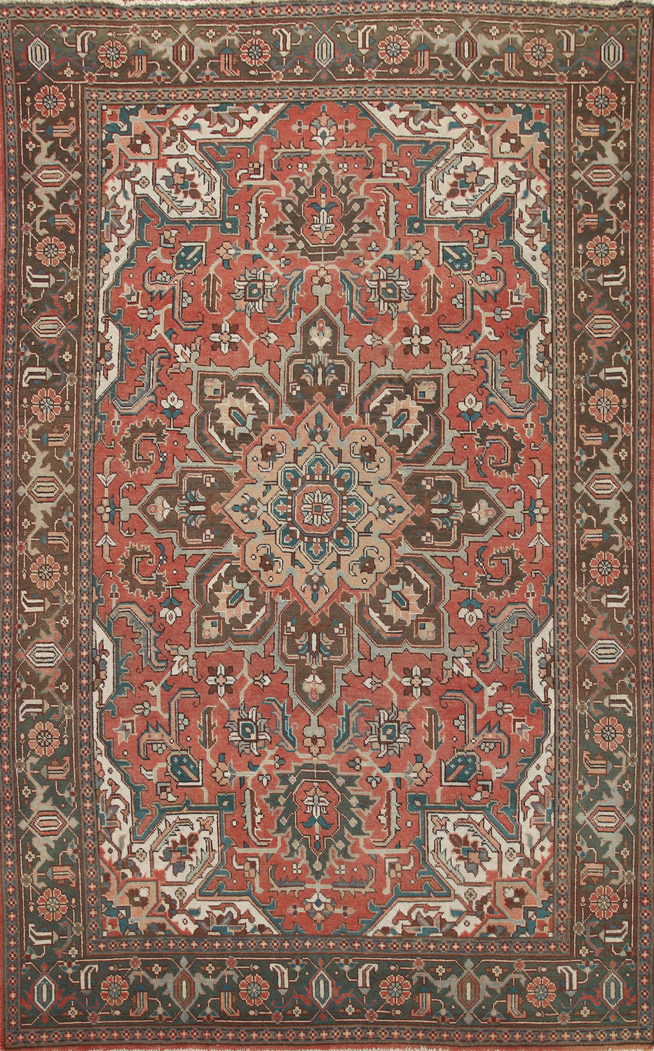 Wool Geometric Heriz Persian Area Rug 8x11