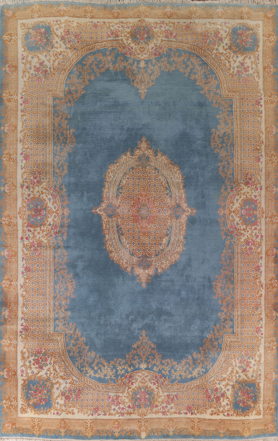 Large Blue Kerman Persian Area Rug 10x14