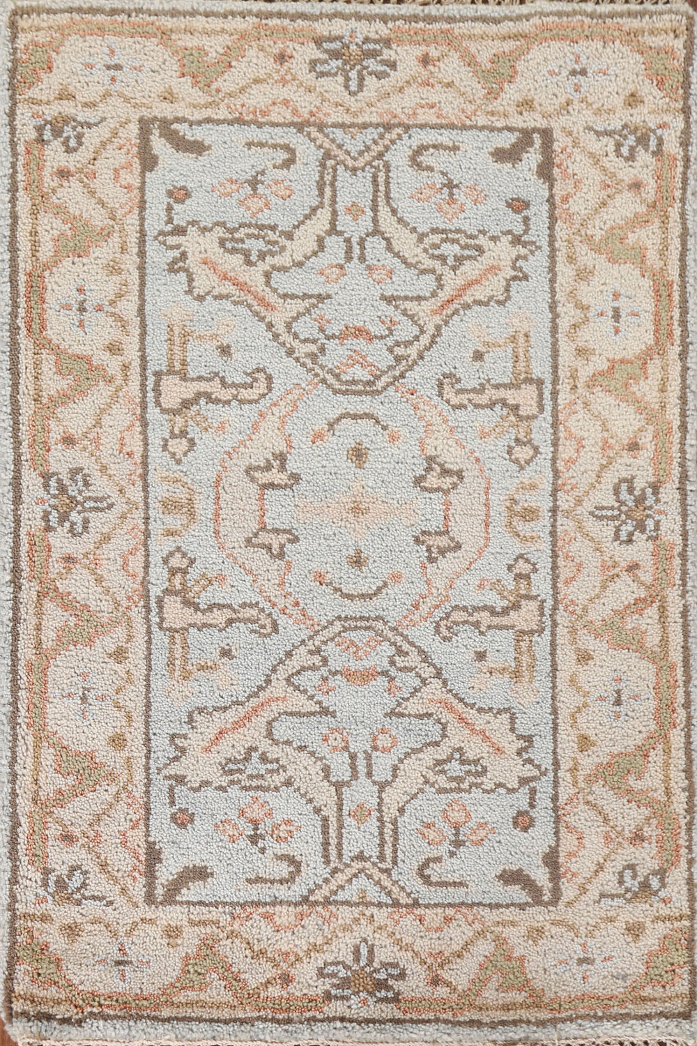 Light Blue Oushak Foyer Size Rug 2x3