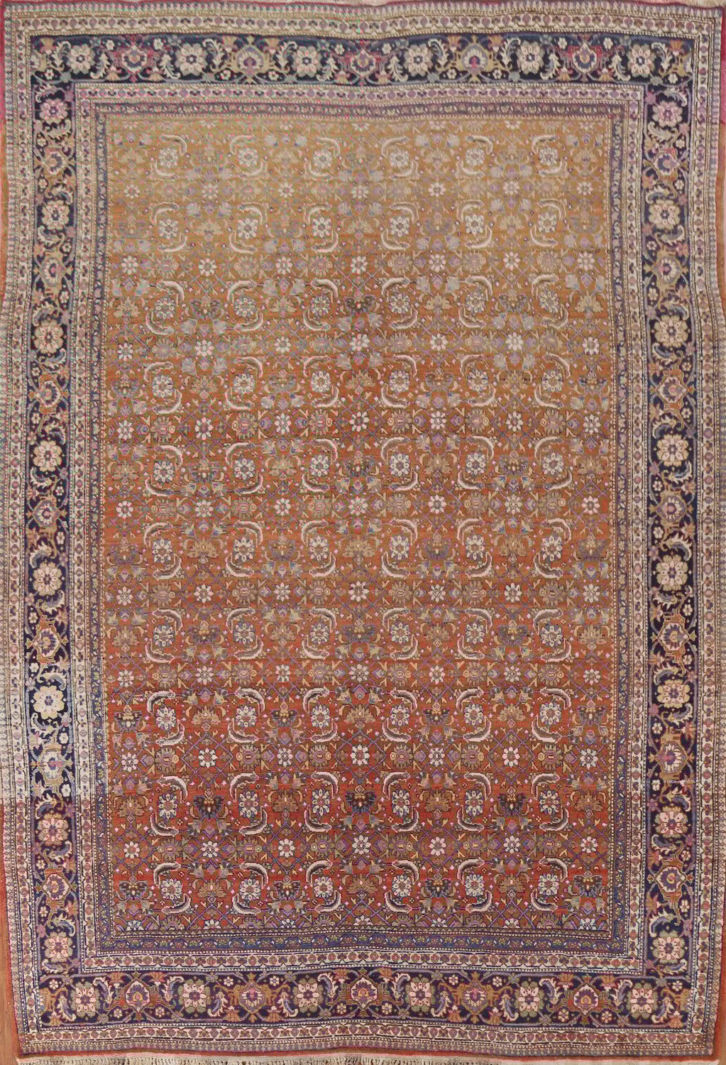Vegetable Dye Antique Bidjar Persian Area Rug 8x11