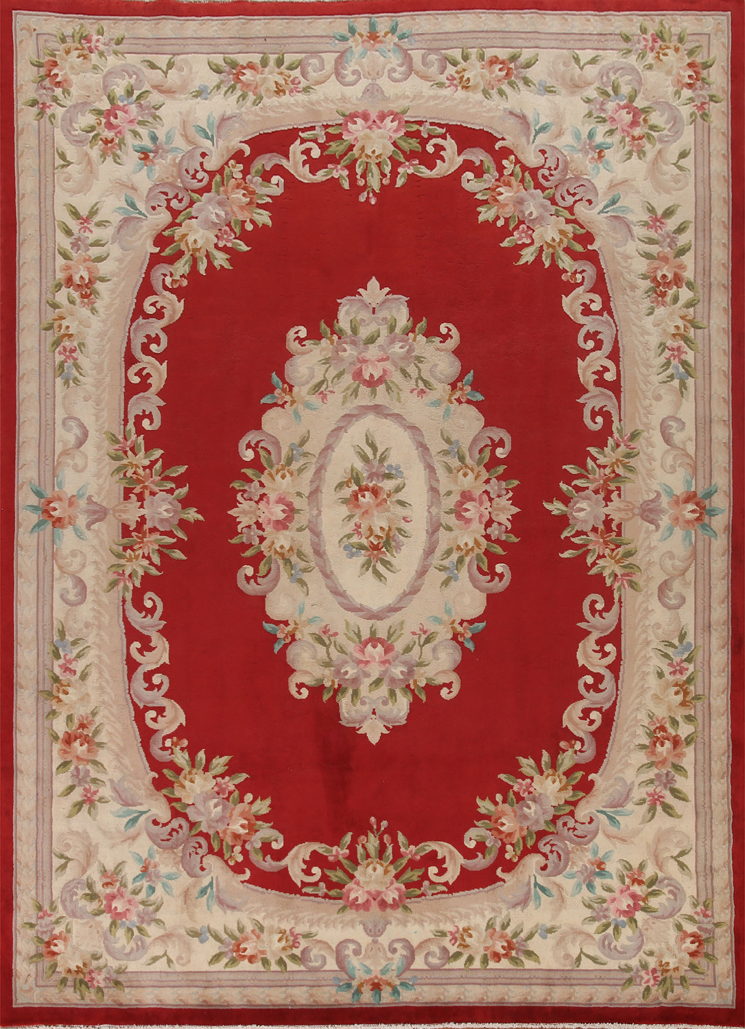 Red Art Deco Living Room Chinese Rug 9x12
