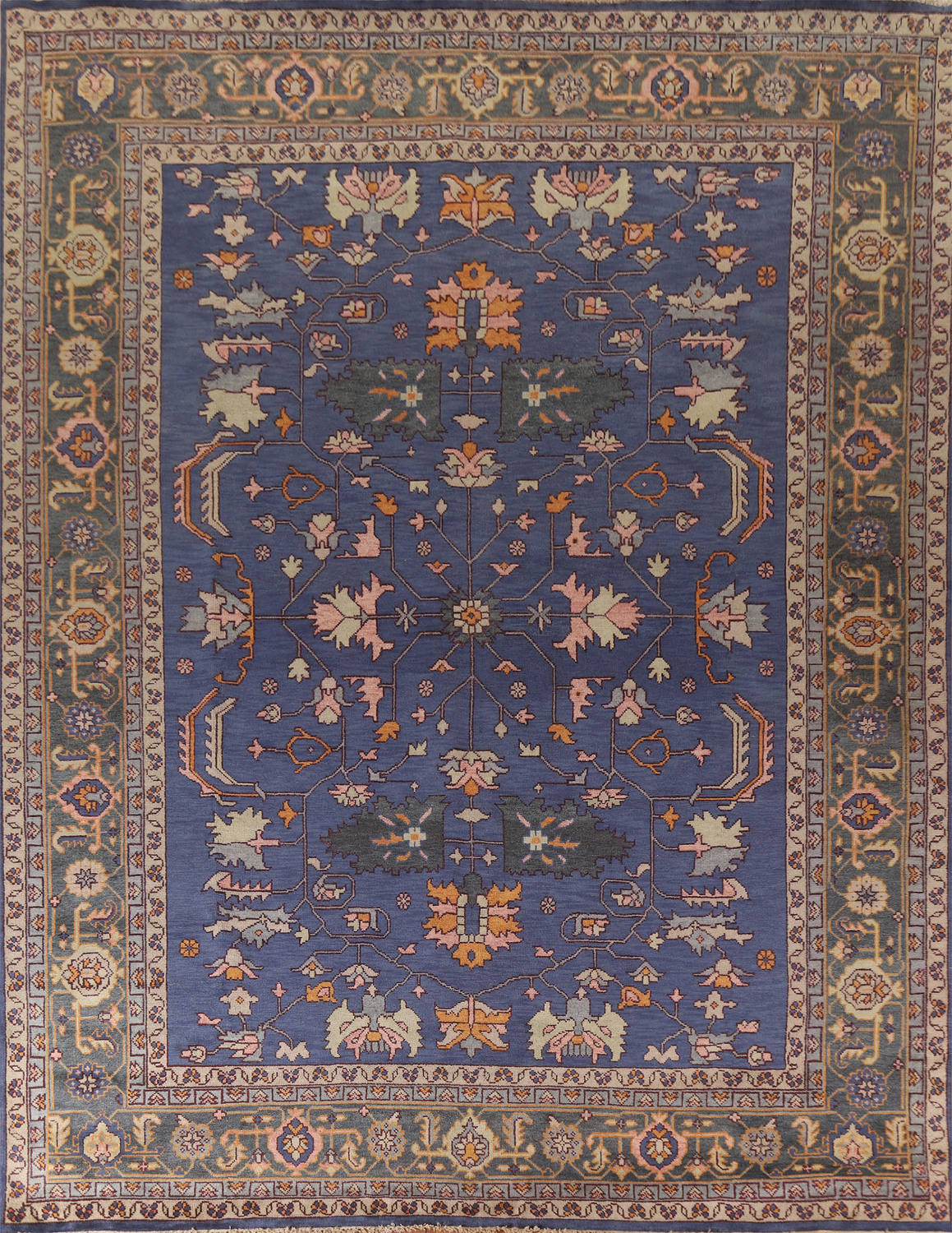 Blue Oushak Large Oriental Rug 12x15