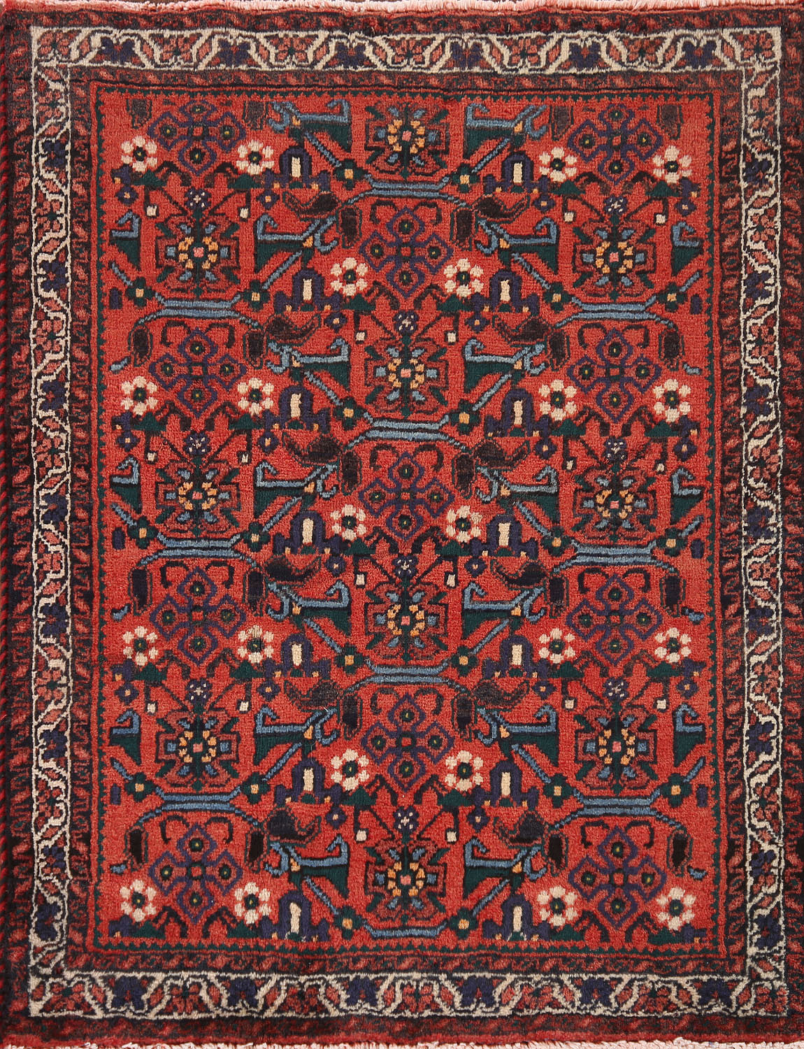 Square Geometric Shiraz Persian Rug 3x3