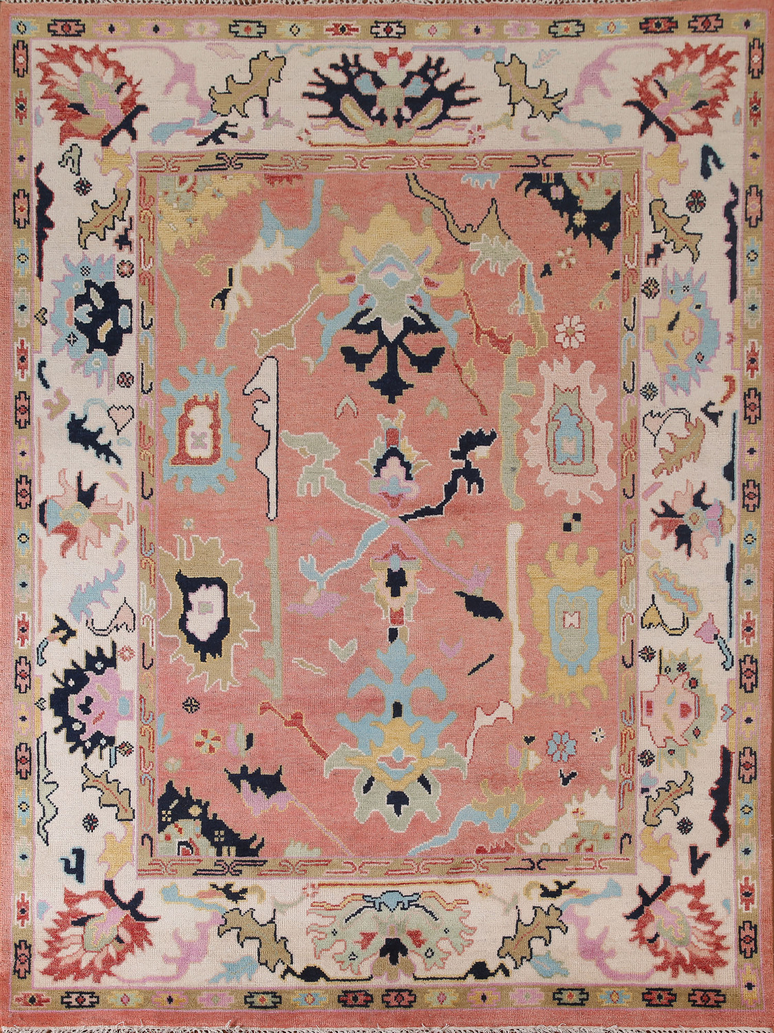 Handmade Floral Oushak Living Room Area Rug 8x10