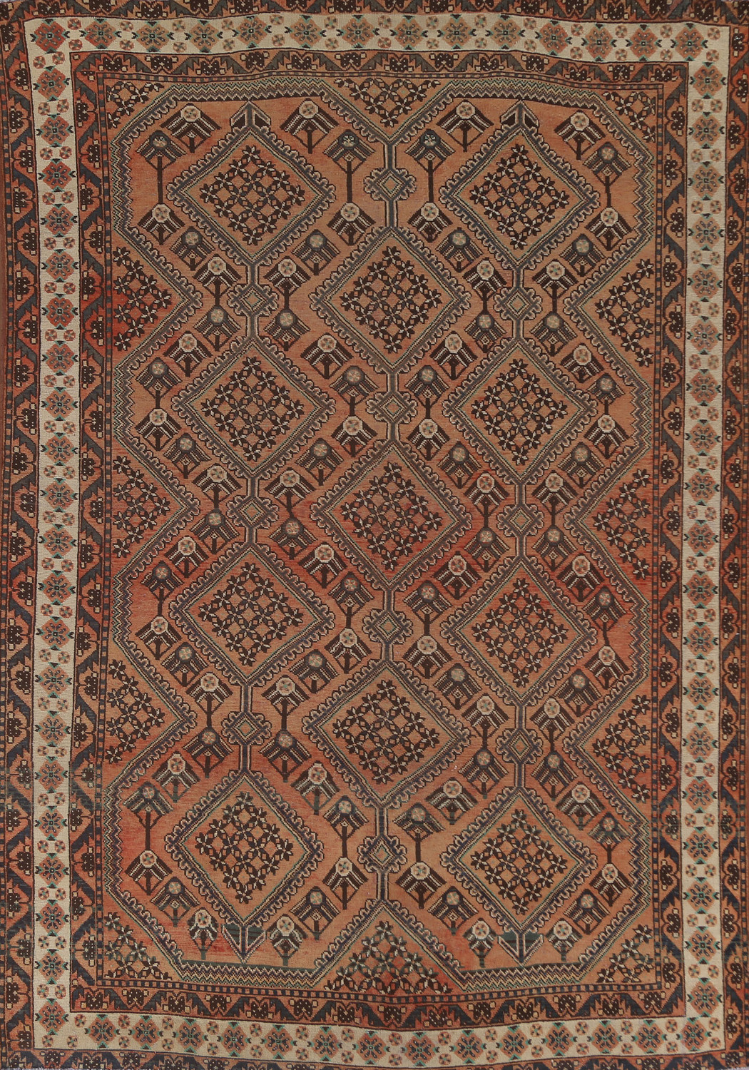 Geometric Bakhtiari Persian Area Rug 7x10
